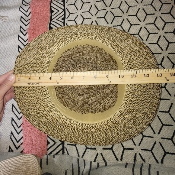 WIDE BRIM FEDORA SUN HAT, W BLACK HATBAND - Picture 15 of 15